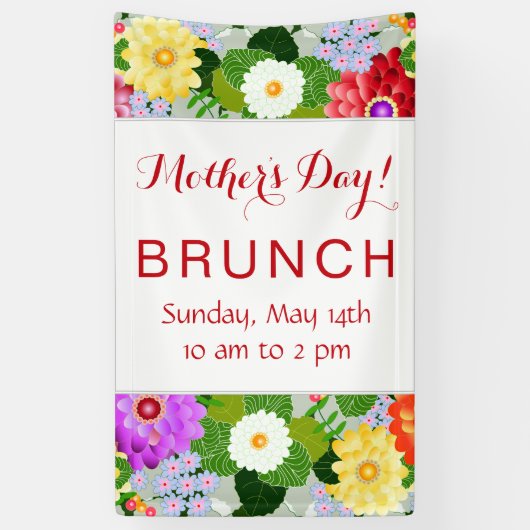 Elegant bloemig botanisch tuinpatroon spandoek (Verticaal)