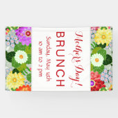 Elegant bloemig botanisch tuinpatroon spandoek (Horizontaal)