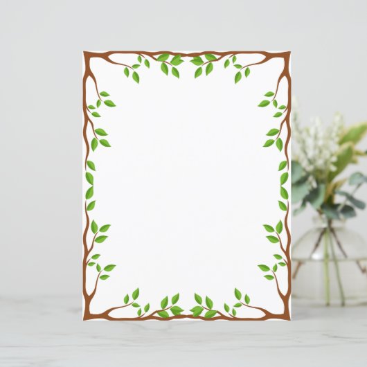 Elegant Bloemig Briefpapier (Staand voorkant)