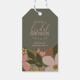 Elegant bloemig bruidsshower cadeau kaartje cadeaulabel