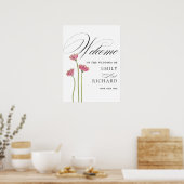 Elegant Bloemig Bruilofts Welkomstbord met Script Poster (Keuken)