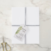 Elegant bloemig groen blad bruiloft bedankt cadeaulabel (Met Touw)