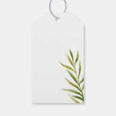 Elegant bloemig groen blad bruiloft bedankt cadeaulabel (Achterkant)