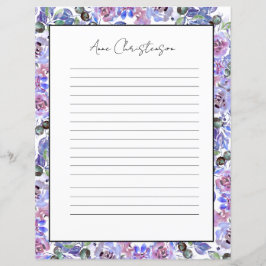 Elegant Bloemig Monogram Briefpapier