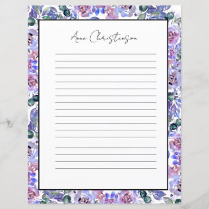 Elegant Bloemig Monogram Briefpapier