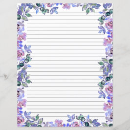 Elegant Bloemig Monogram Briefpapier
