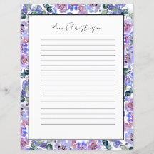 Elegant Bloemig Monogram Briefpapier