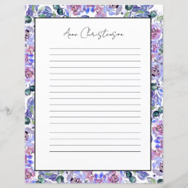 Elegant Bloemig Monogram Briefpapier