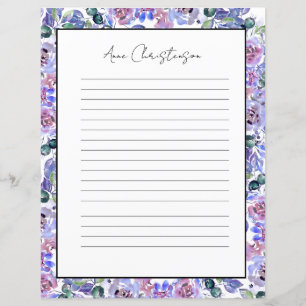 Elegant Bloemig Monogram Briefpapier