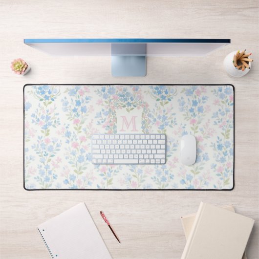 Elegant Bloemig Monogram Bureaumat (Kantoor 1)