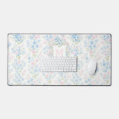 Elegant Bloemig Monogram Bureaumat (Keyboard & Muis)