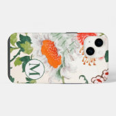 Elegant Bloemig Monogram iPhone Hoesje (Achterkant horizontaal)