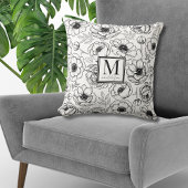 Elegant Bloemig Monogram Kussen