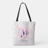 Elegant Bloemig Monogram-ontwerp van Madison - M Tote Bag (Achterkant)