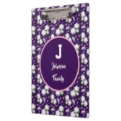 Elegant Bloemig Monogram Persoonlijk Cadeau Ontwer Klembord (Links)