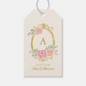 Elegant bloemig monogram persoonlijk cadeau van cadeaulabel (Voorkant)