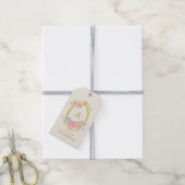 Elegant bloemig monogram persoonlijk cadeau van cadeaulabel (Met Touw)