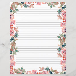 Elegant Bloemig Monogram Schrijfpapier