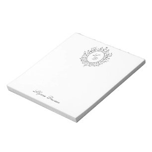 Elegant Bloemig Monogram Vintage Briefpapier Notitieblok
