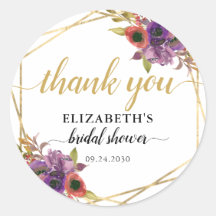 Elegant bloemig Paarse gouden Vrijgezellenfeest da