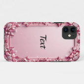 Elegant bloemig roze Lijst Case-Mate iPhone Case (Achterkant (horizontaal))