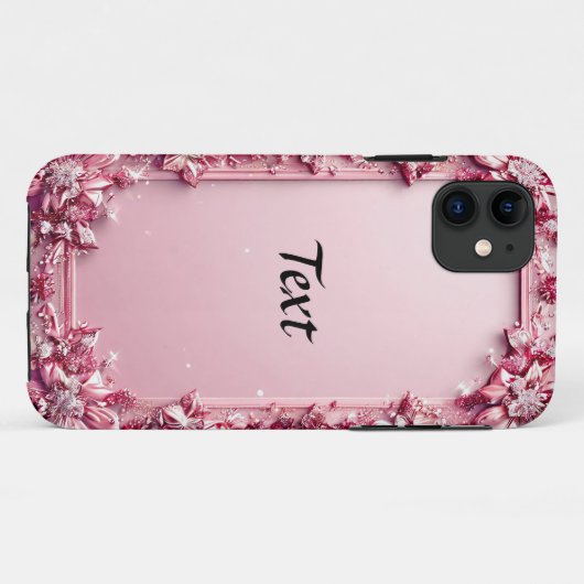 Elegant bloemig roze Lijst Case-Mate iPhone Case (Achterkant (horizontaal))