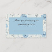 Elegant Bloemig Stof Blauw Land Tuin Bruiloft Plaatskaartje (Voorkant)