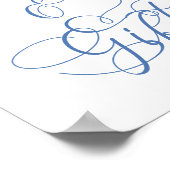 Elegant bloemig stoffig blauwe kaarten en cadeaus  poster (Hoek)