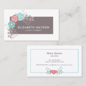 elegant  bloemig visitekaartje (Voorkant / Achterkant)