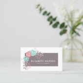 elegant  bloemig visitekaartje (Staand voorkant)