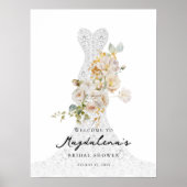 Elegant bloemig Vrijgezellenfeest welkom Poster (Voorkant)