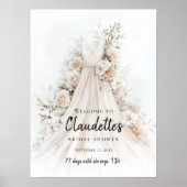 Elegant bloemig Vrijgezellenfeest welkom Poster (Voorkant)