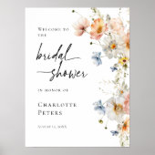 Elegant bloemig Vrijgezellenfeest welkom Poster (Voorkant)