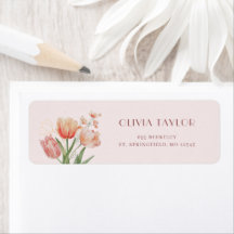 Elegant Bloemig Watercolor Retouradreslabel