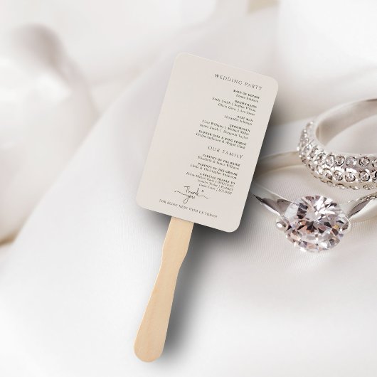 Elegant Bloemig Waterverf Bruiloftsprogramma Handwaaier