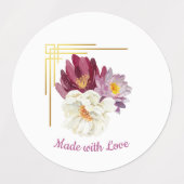 Elegant Bloemig Waterverf Verjaardag Voedsetlabel Labels (Design 2)