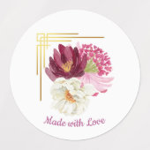 Elegant Bloemig Waterverf Verjaardag Voedsetlabel Labels (Design 1)