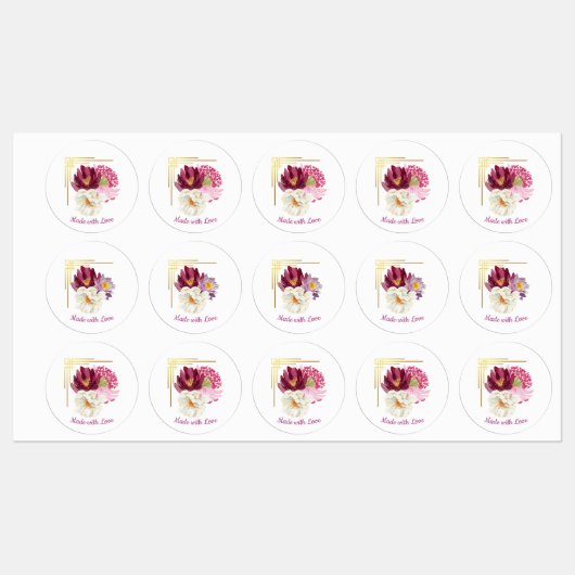 Elegant Bloemig Waterverf Verjaardag Voedsetlabel Labels (Vel)