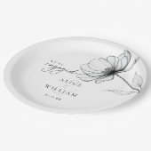 Elegant Bloemig We Zijn Verloofd Verlovingsfeest Papieren Bordje (Gekanteld)