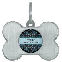 Elegant Bloemig Zwart en Blauwgroen Damast