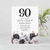 Elegant Bloemige 90ste Verjaardagsfeest Kaart (Staand voorkant)