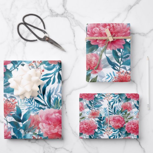 Elegant Bloemige Botanische Inpakpapier Vel (Voorkant)