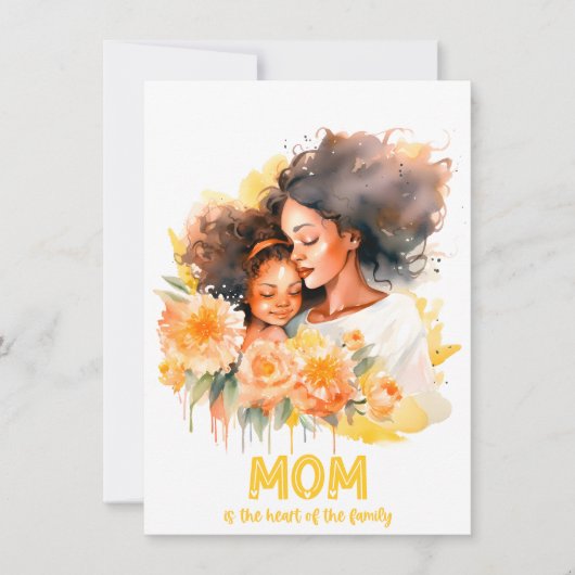 Elegant Bloemige Gelukkige Moederdag Feestdagenkaart (Voorkant)