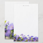 Elegant bloemige gepersonaliseerd briefpapier (Voorkant / Achterkant)