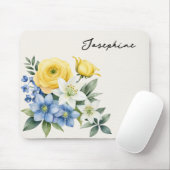 Elegant Bloemige Gepersonaliseerd Muismat (Met muis)