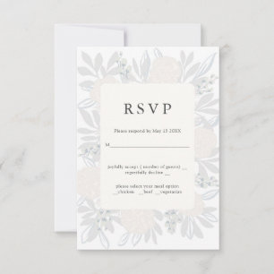 Elegant bloemige hoek bruiloft RSVP ontwerp Kaartje