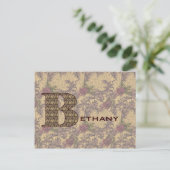 Elegant bloemige monogram initiaal B gepersonalise Briefkaart (Staand voorkant)