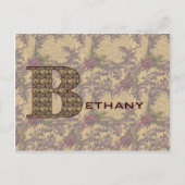 Elegant bloemige monogram initiaal B gepersonalise Briefkaart (Voorkant)