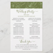 Elegant Bloemige Salie Groene Trouwceremonie Progr (Achterkant)