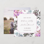 Elegant Bloemige Save The Date Hooglied 3:4 Kaart (Voorkant / Achterkant)